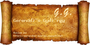 Gerendás György névjegykártya